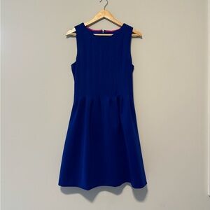 Vince Camuto Blue Pleated Dress with pockets - fit & flare dress - size 10